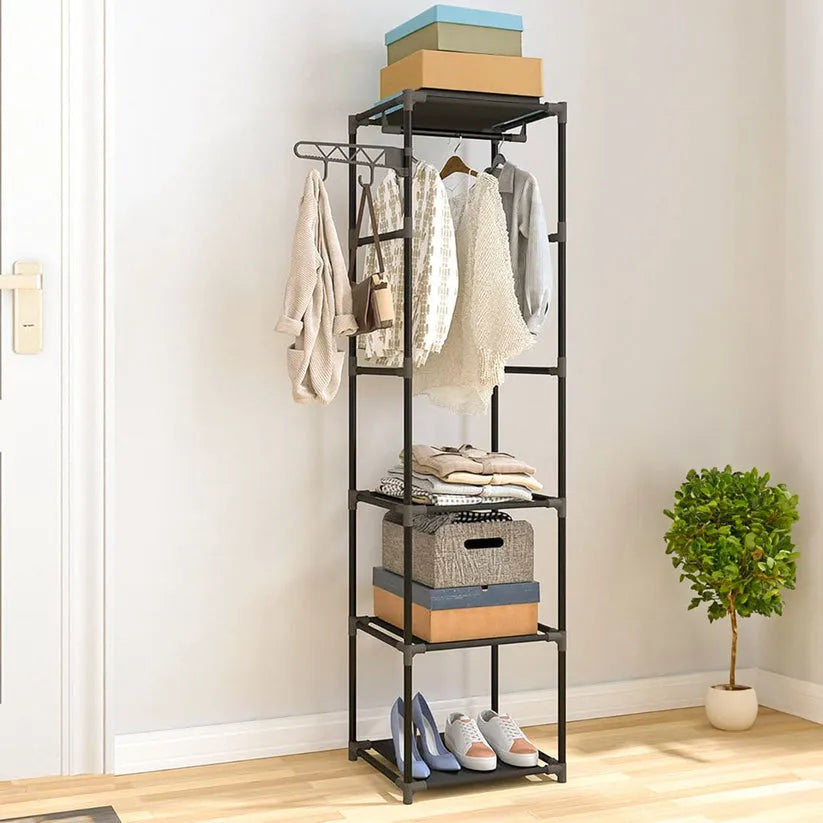 Metal Coat Stand With Shoe Rack, Clothes Rack Hanging Stand With 3 Tier Storage Shelf Buy And Buy
