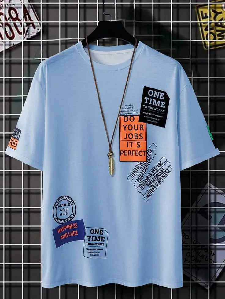Do Your Job Printed Summer Cotton Half Sleeves O Neck T Shirt For Men & Boys