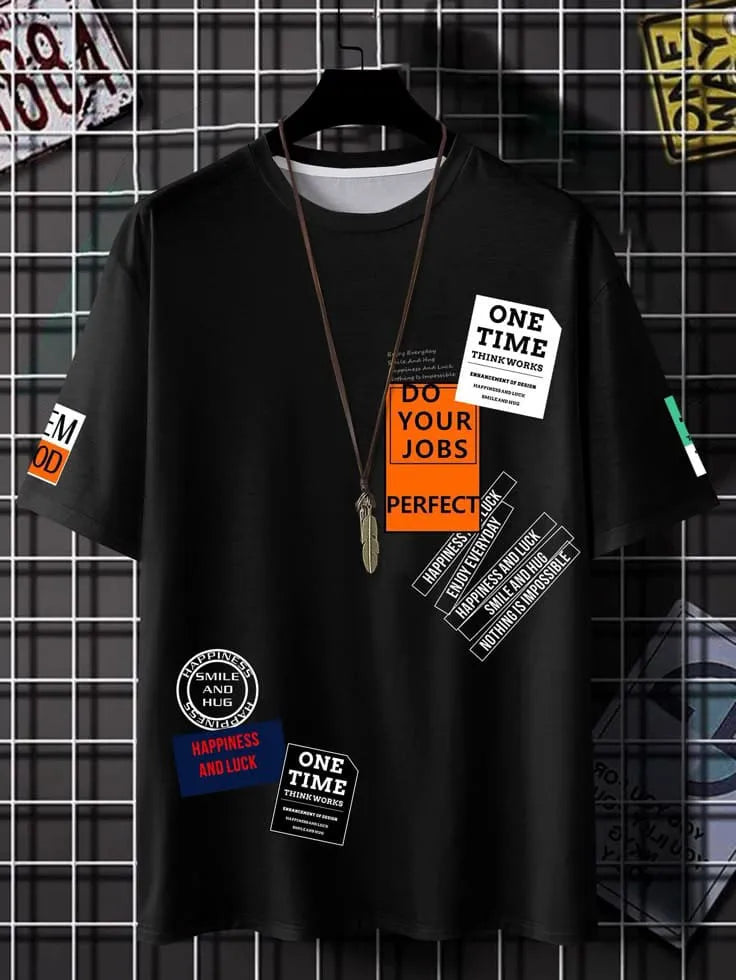 Do Your Job Printed Summer Cotton Half Sleeves O Neck T Shirt For Men & Boys