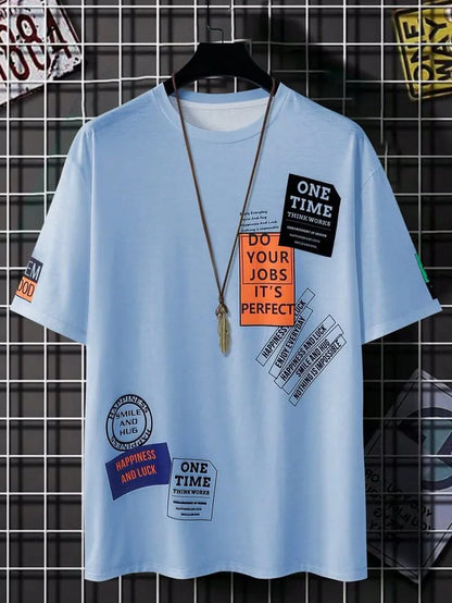 Do Your Job Printed Summer Cotton Half Sleeves O Neck T Shirt For Men & Boys