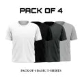 Pack of 4 - Basic Tshirts For Men - Soft & Comfortable Fabric Tshirts for men