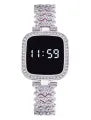 HOT DEAL NO 1 Full Diamond Touch Screen LED Watch Steel Chain with Diamonds Ladies Watches For Female Women Girl