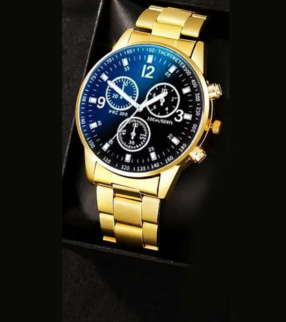 4pcs Men'S Watches Women'S Watches 4pcs Casual And Fashionable, Rome Numerals, Round dial, Quartz Watch And Pendant Necklace, Cuban Bracelet, Ring Set Men Party Holiday Birthday Wear Or As Brother Suitable for Festivals The Best Gift for A Man No Box