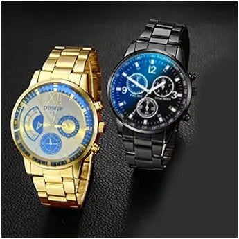 4pcs Men'S Watches Women'S Watches 4pcs Casual And Fashionable, Rome Numerals, Round dial, Quartz Watch And Pendant Necklace, Cuban Bracelet, Ring Set Men Party Holiday Birthday Wear Or As Brother Suitable for Festivals The Best Gift for A Man No Box