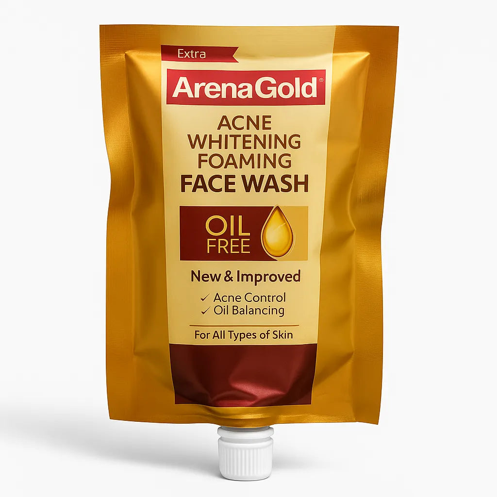 Arena Gold Acne Whitening Foaming Face Wash - Facewash - Anti Acne - Face Wash - Controls Pigmentation - 20g Sachet - Brightens Up Skin & Reduce Acne