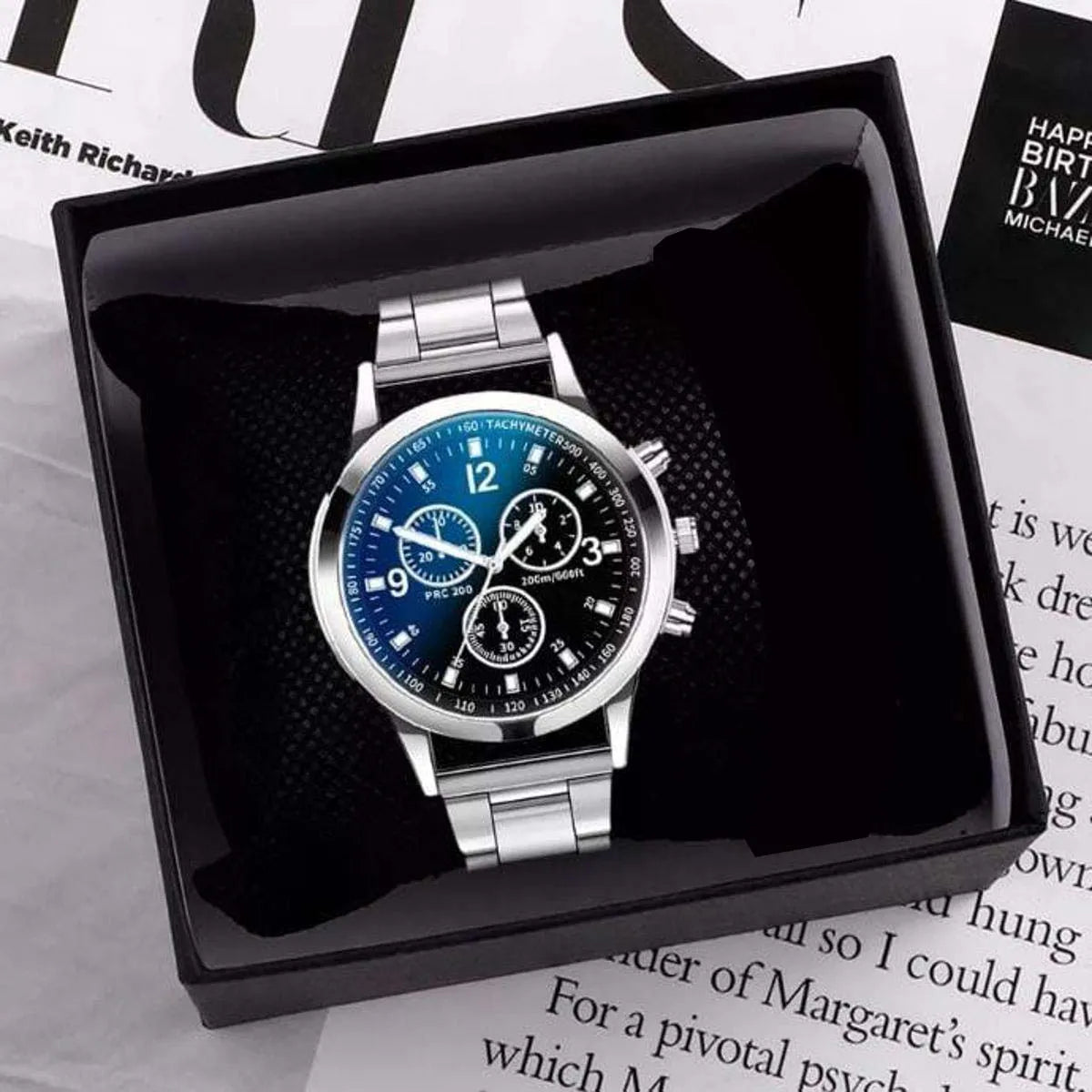 Fashion Mens Stainless Steel Watches Wristwatch Calendar Luminous Clock Men Business Casual Watch